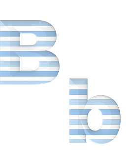 A Blue And White Striped Letters