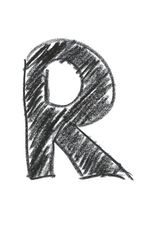 A Letter R Drawn With Chalk