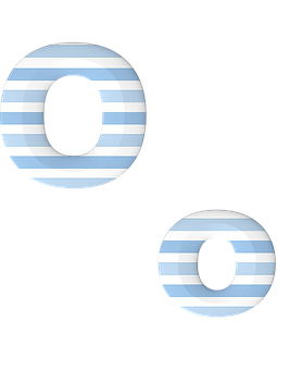 A Blue And White Striped Letters