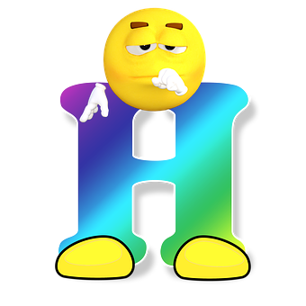A Cartoon Character With A Hand On The Letter H