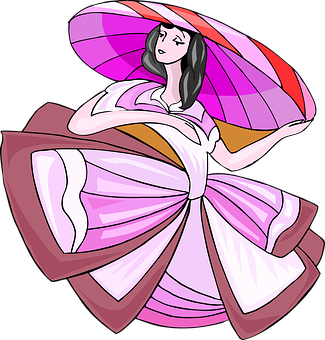 A Cartoon Of A Woman In A Dress