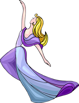 A Cartoon Of A Woman Dancing