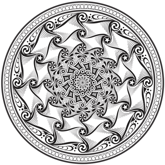 A Black And White Circular Pattern
