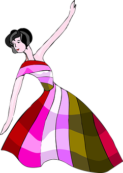 A Woman In A Colorful Dress