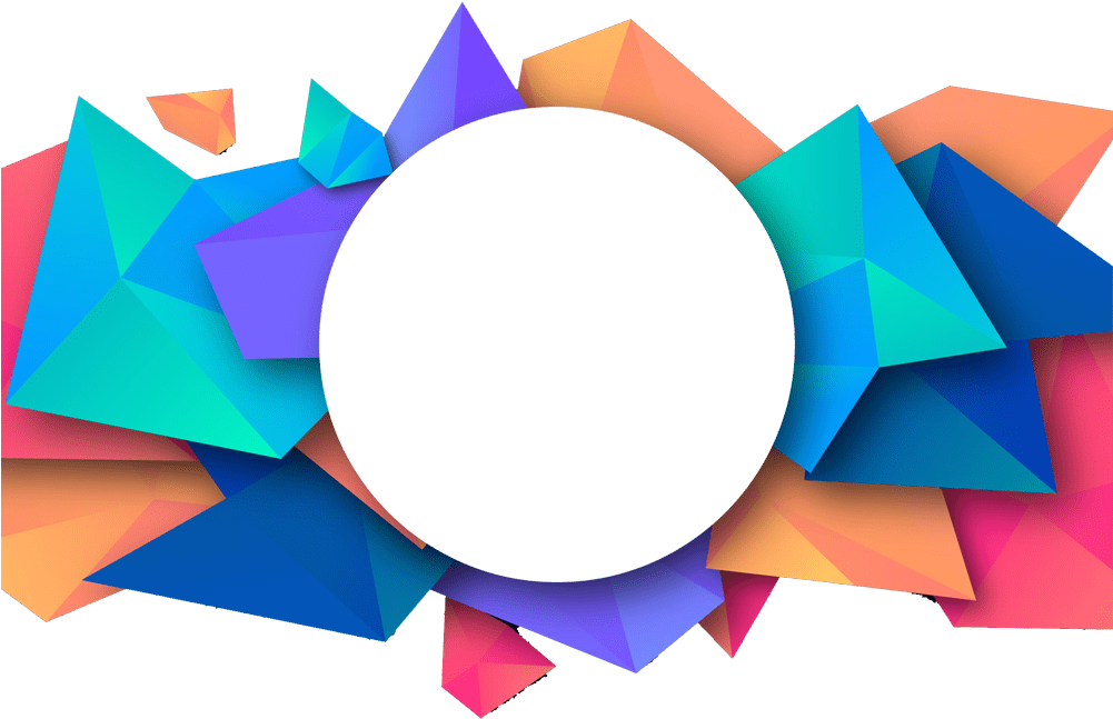 A Black Circle With Colorful Triangles