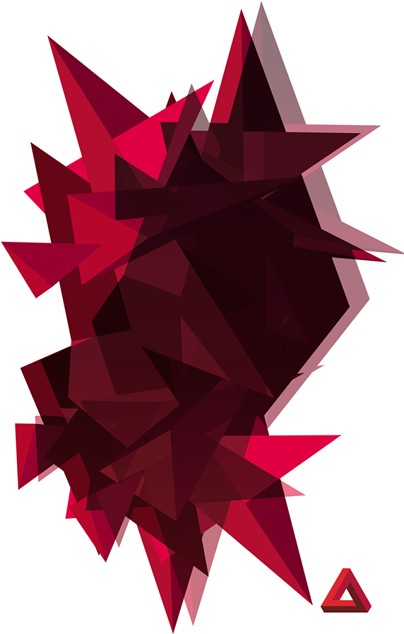 A Red And Black Triangle Shape