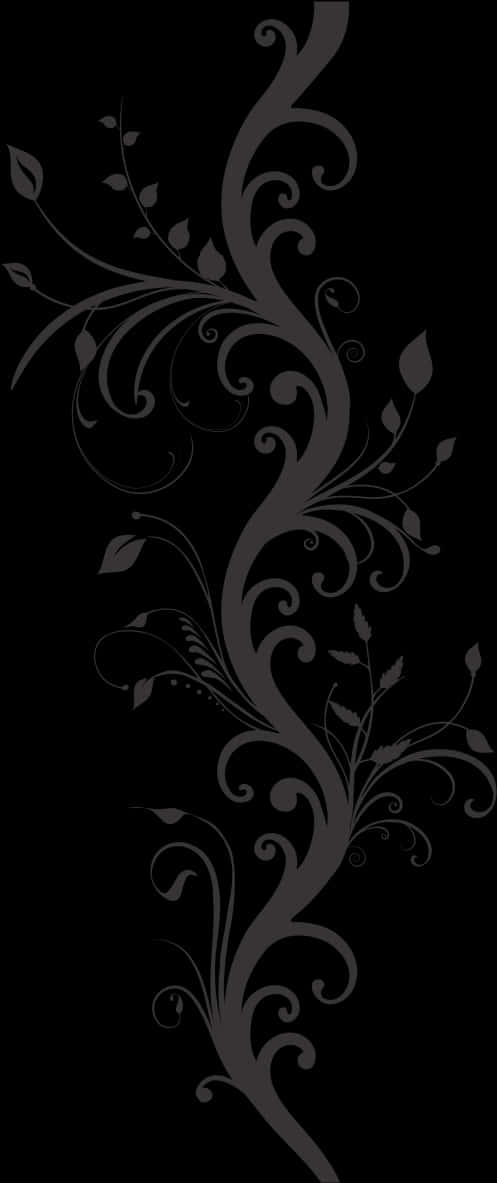 A Black And Grey Floral Design