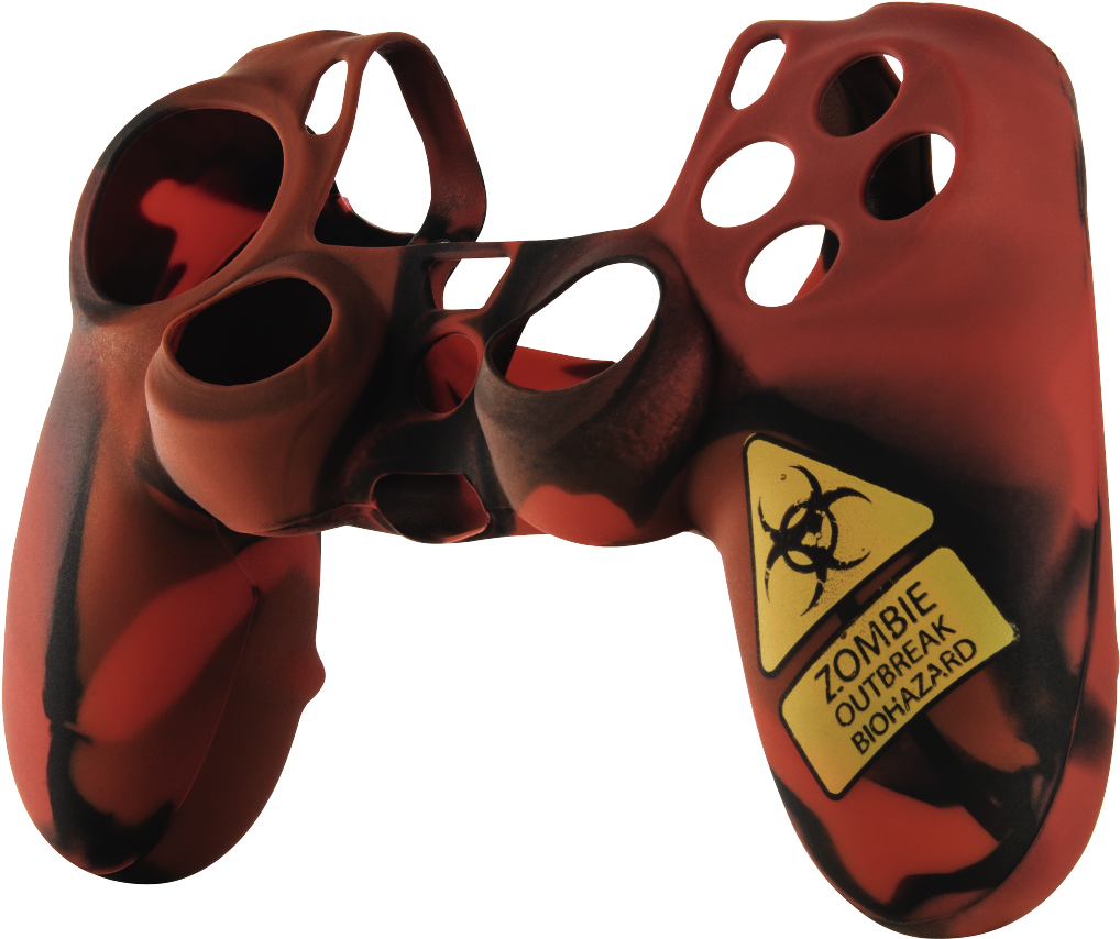 A Red And Black Video Game Controller