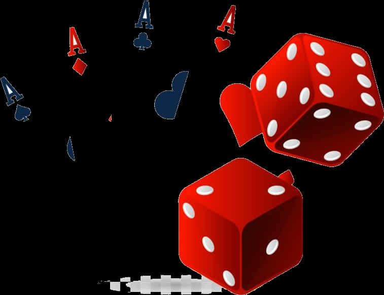 A Red Dice With White Dots
