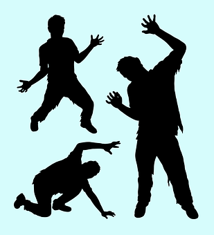 Silhouettes Of A Man Dancing