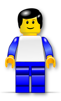 A Yellow And Blue Lego Figure