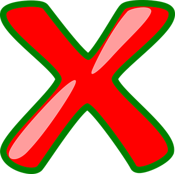 A Red X With Green Border