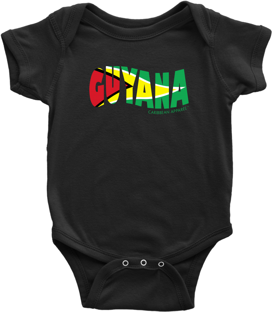 A Black Baby Bodysuit With A Logo On It