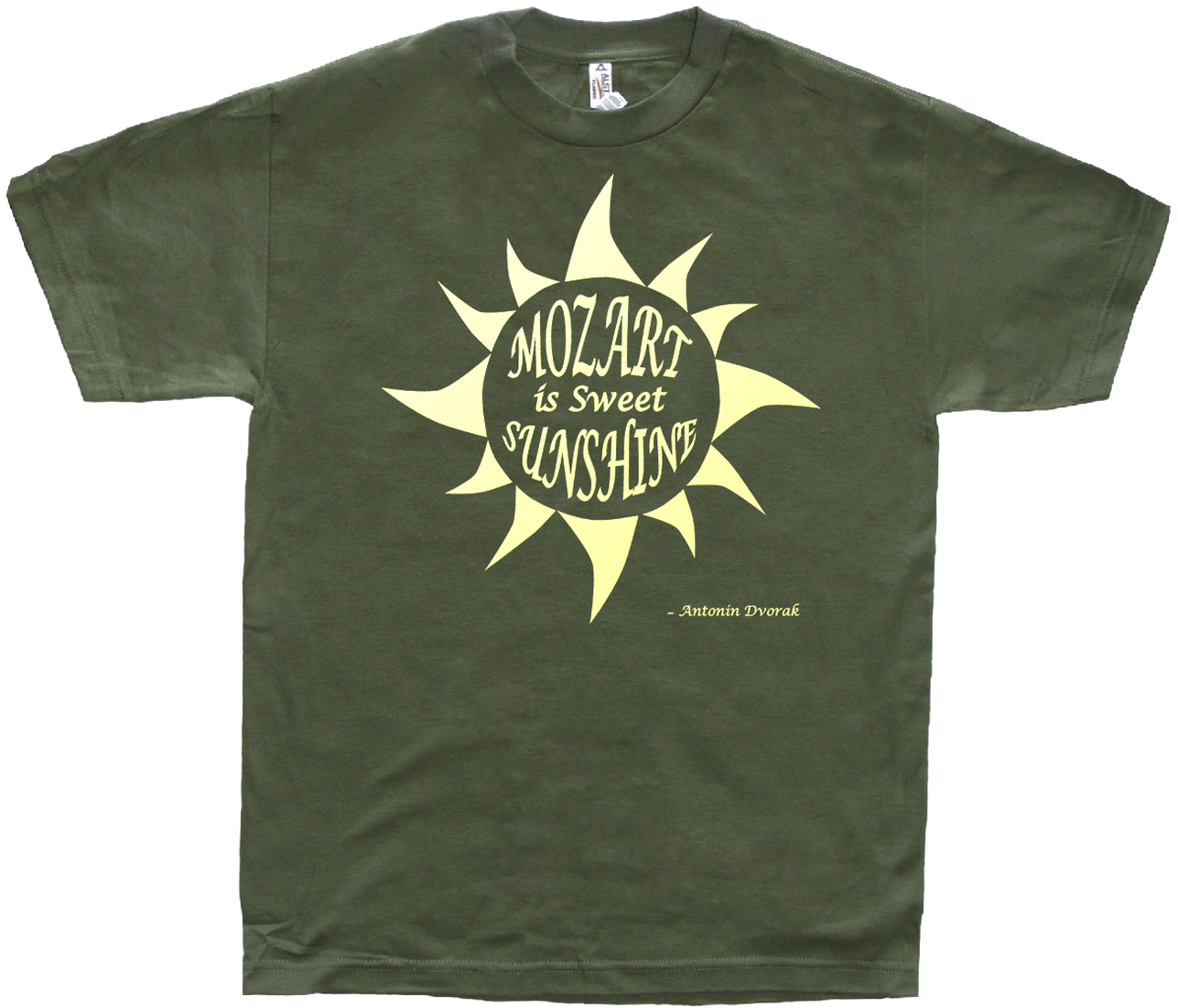 A Green T-shirt With A Yellow Sun On It