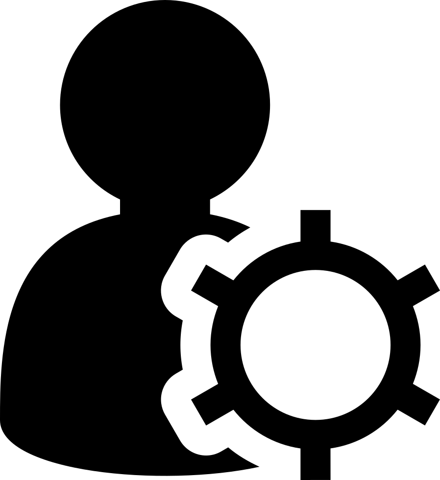 A Black Silhouette Of A Person With A Gear