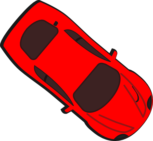 A Red Car With Black Outline