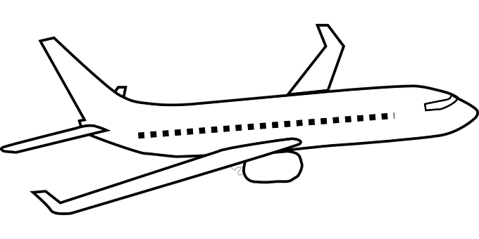 A White Airplane With Black Background
