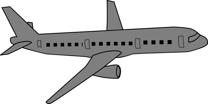 A Gray Airplane With Windows