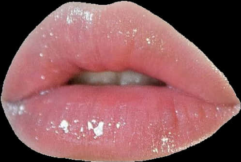Close Up Of A Lips With White Powder On It