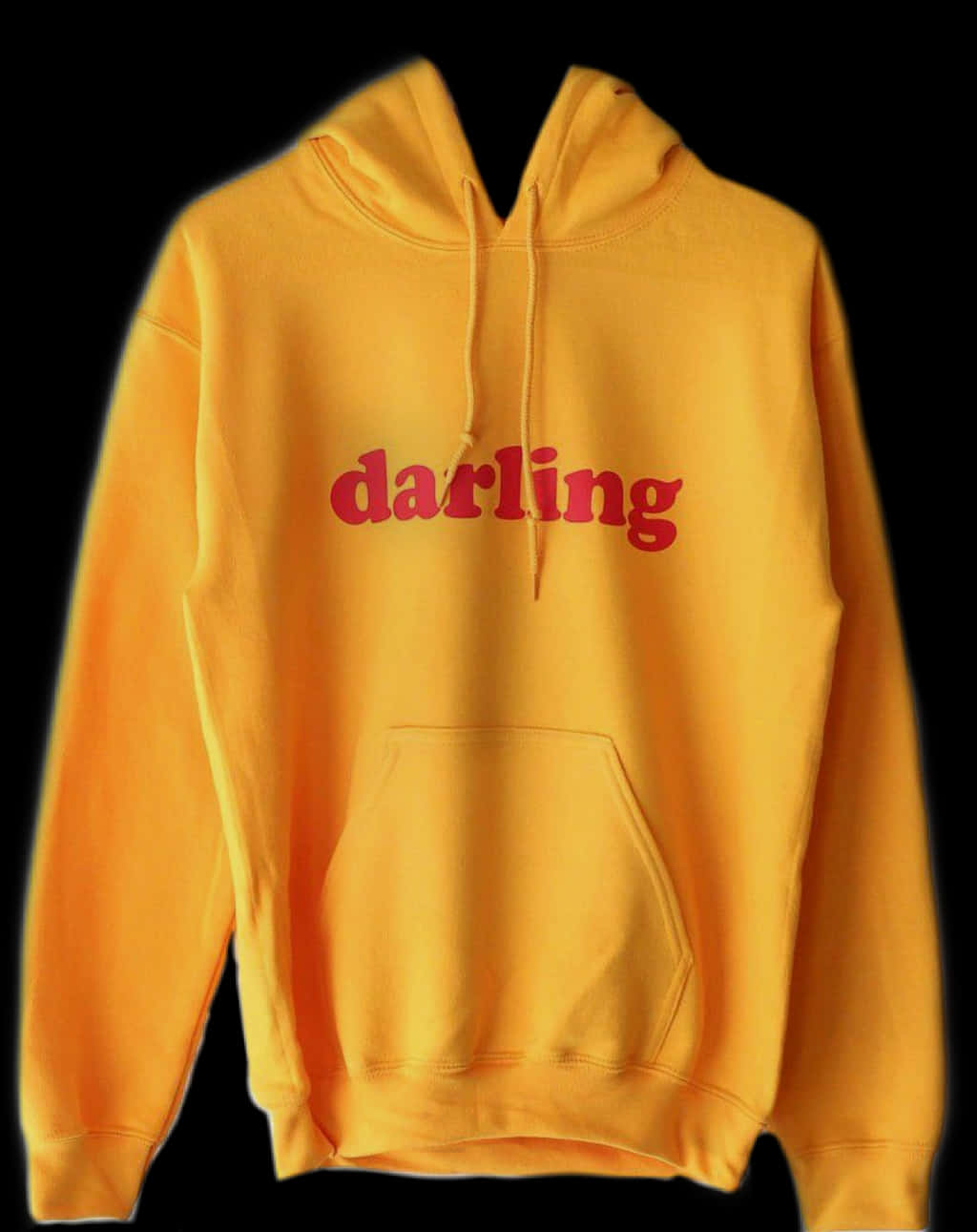 A Yellow Sweatshirt With Red Text