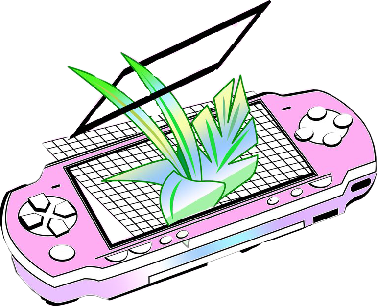A Video Game Console With A Plant