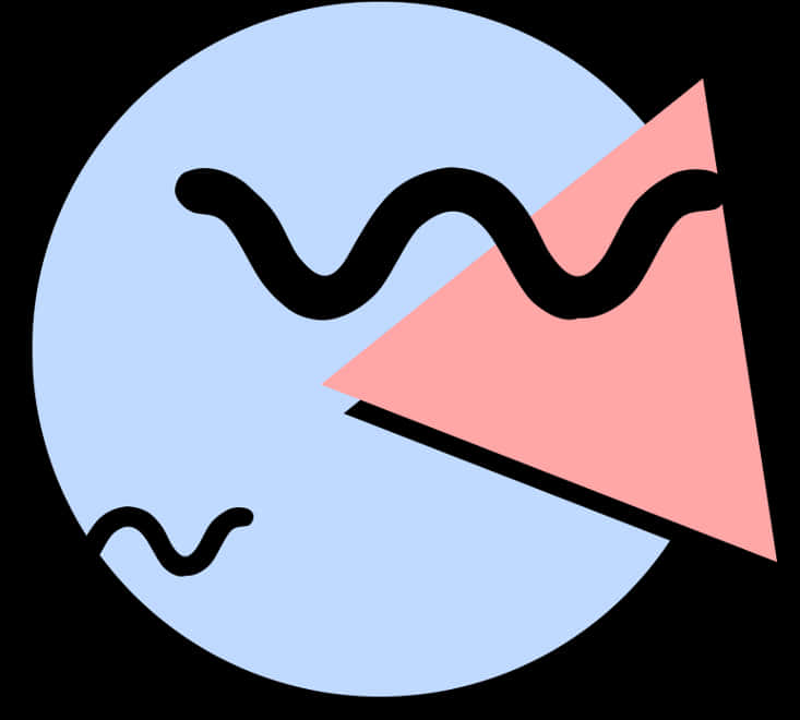 A Blue Circle With A Pink Arrow Pointing To A Pink Triangle