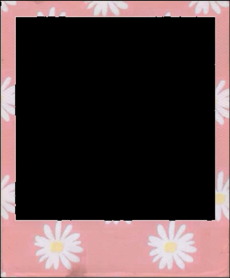 A Pink And White Photo Frame With White Flowers