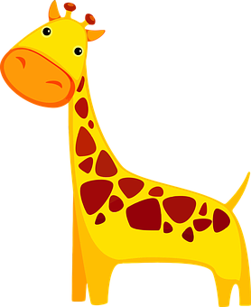 A Cartoon Giraffe With A Black Background
