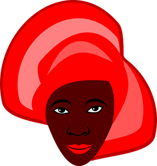 A Woman With A Red Head Wrap