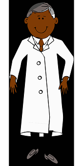 A Cartoon Of A Man In A White Coat
