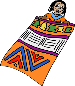 A Cartoon Of A Person On A Blanket