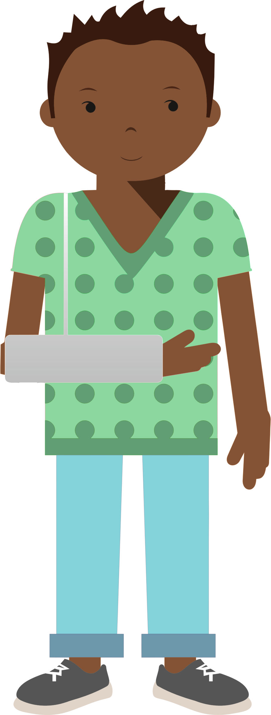 A Cartoon Of A Person With A Cast On Their Arm