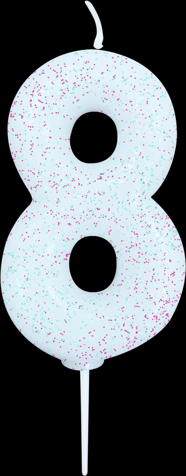 A Number With Pink And Blue Speckled
