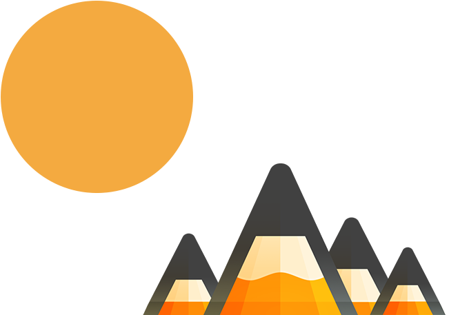 A Moon And Mountains With Orange Liquid