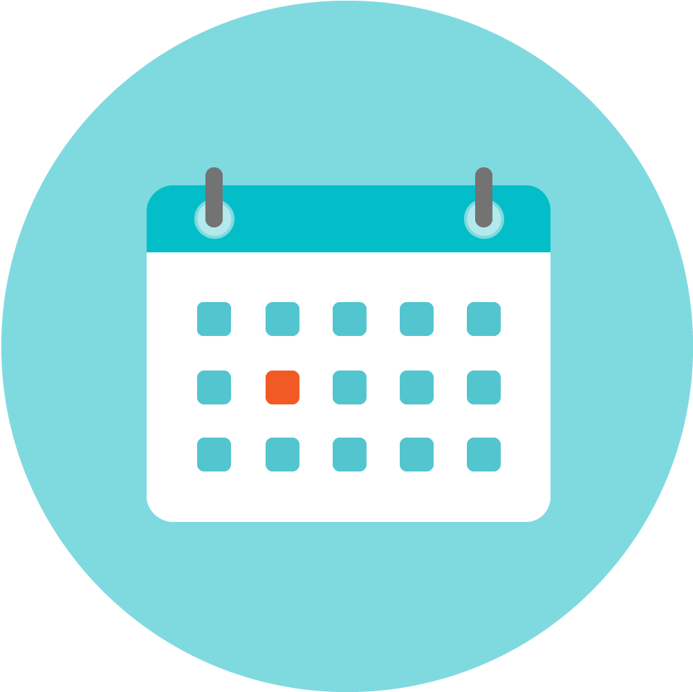 A Calendar With A Blue Circle