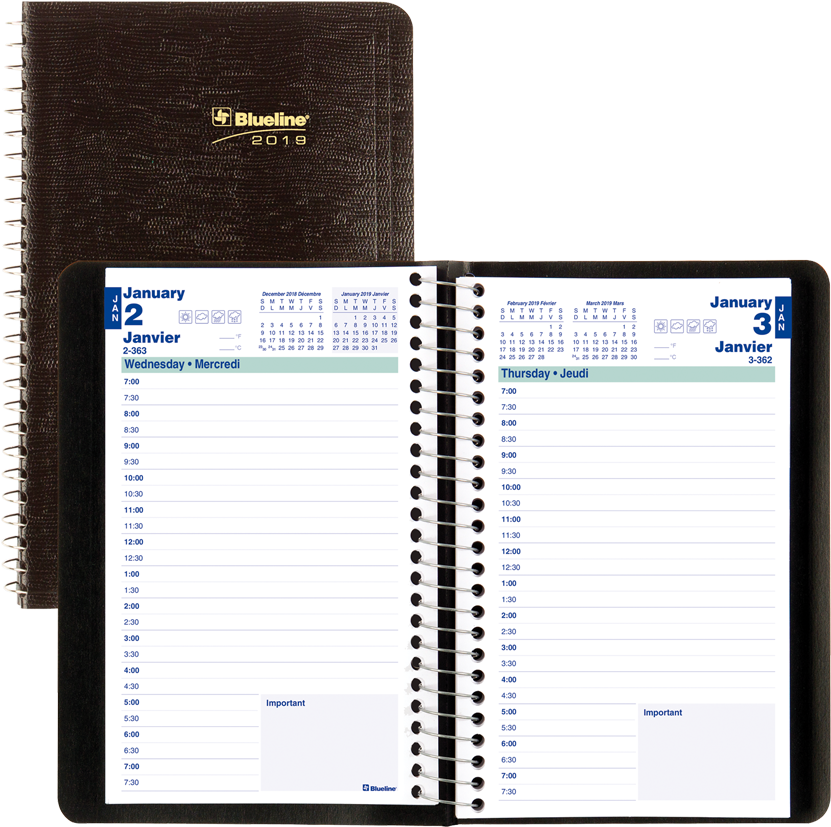 A Spiral Bound Notebook With A Calendar
