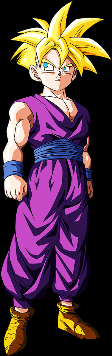 Gohan Purple Outfit Yellow Hair