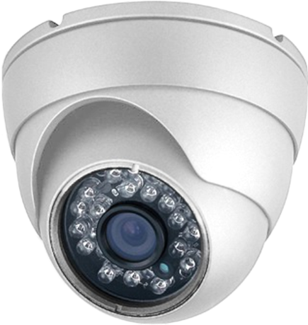 A White Dome Camera With A Black Background