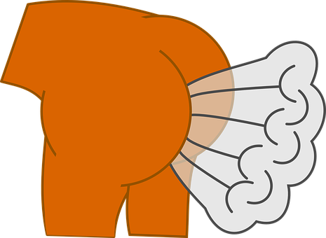 A Cartoon Of A Butt With A Smoke Coming Out Of It