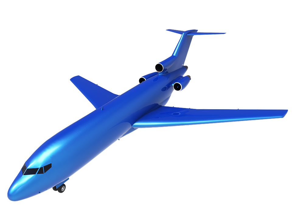 A Blue Airplane With Black Background