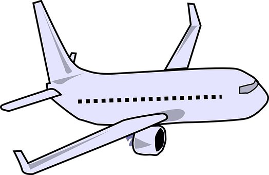 A White Airplane With Black Background