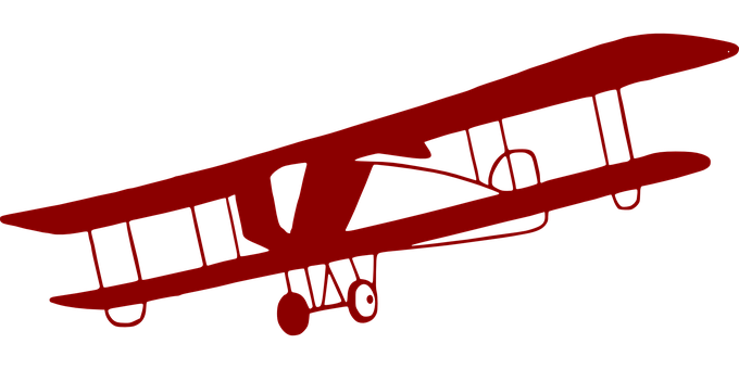 A Red Airplane On A Black Background