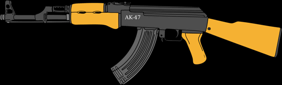 A Black And Yellow Assault Rifle