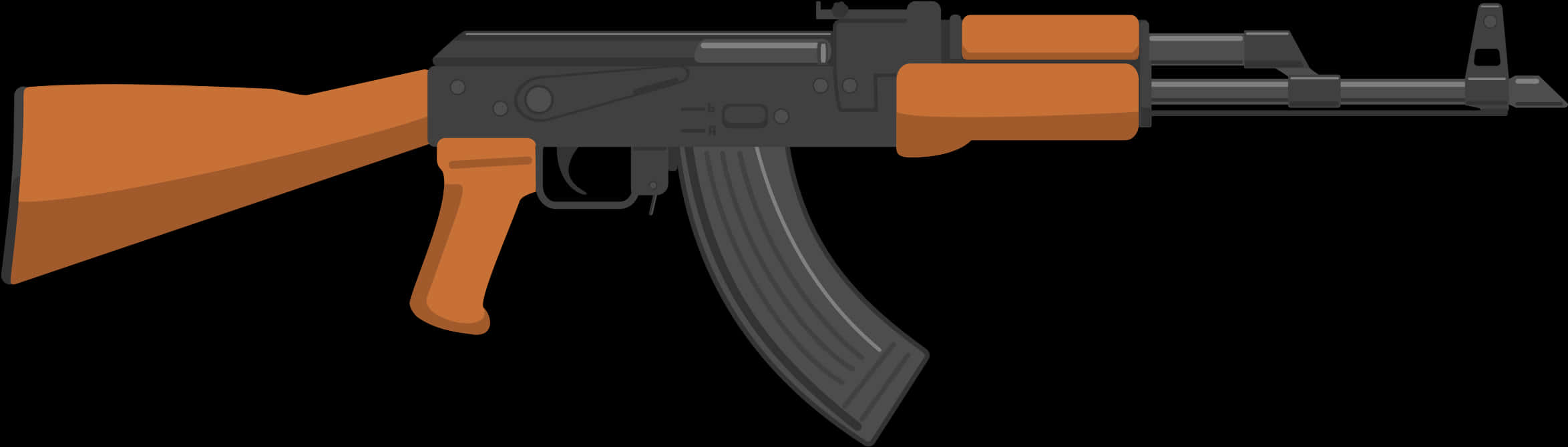 A Black And Orange Assault Rifle