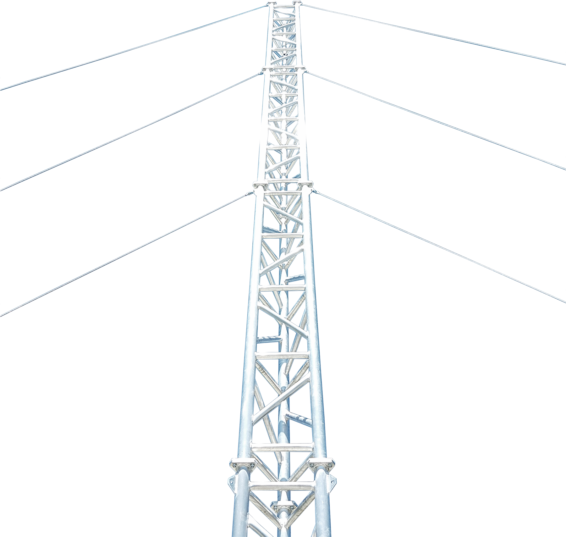 Al500 Aluminium Guyed Lattice Tower - Transmission Tower, Hd Png Download