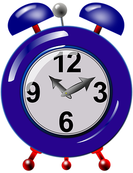 A Blue Alarm Clock With Bells