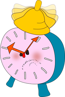 A Cartoon Of A Clock