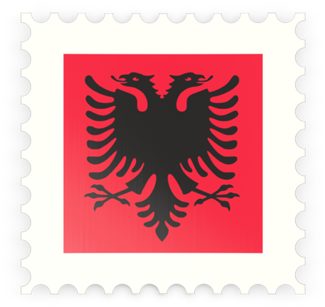 A Stamp With A Black Eagle On It