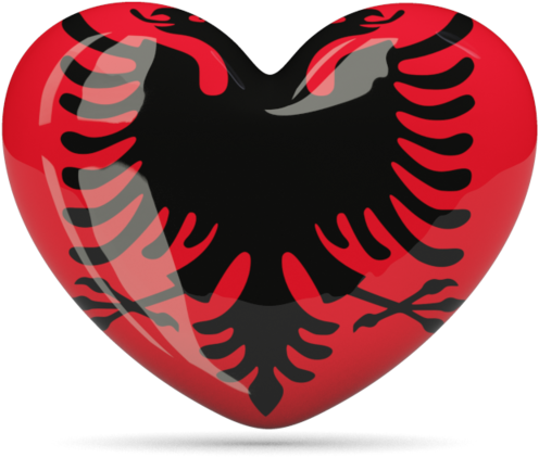 A Red Heart With A Black Eagle On It