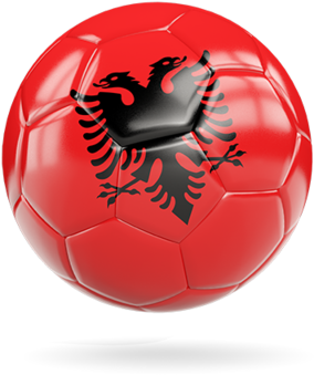 A Red Football Ball With A Black Eagle On It